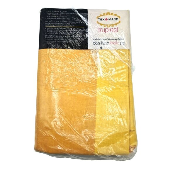 Vintage Tex-Made TruPrest Pillowcases 42x33 Yellow Gold 50% Fortrel 50% Cotton M - Picture 2 of 8